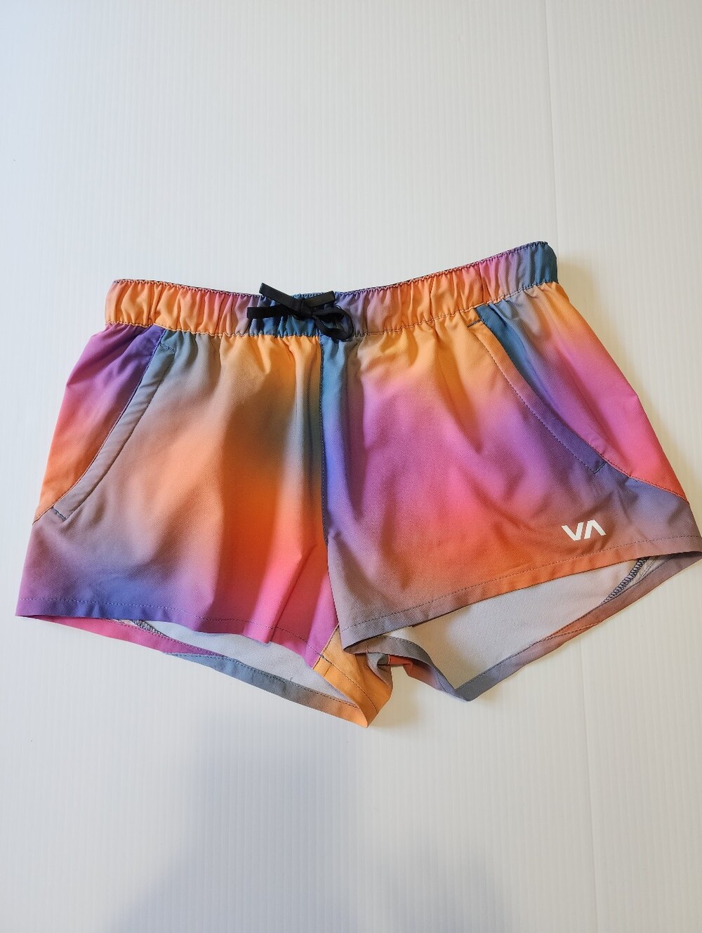 RVCA Women's Sz SM Rose Machado Yogger Shorts Gradient Pink Orange Athletic